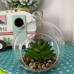 6x$15. Vintage Green and White Decor Accent